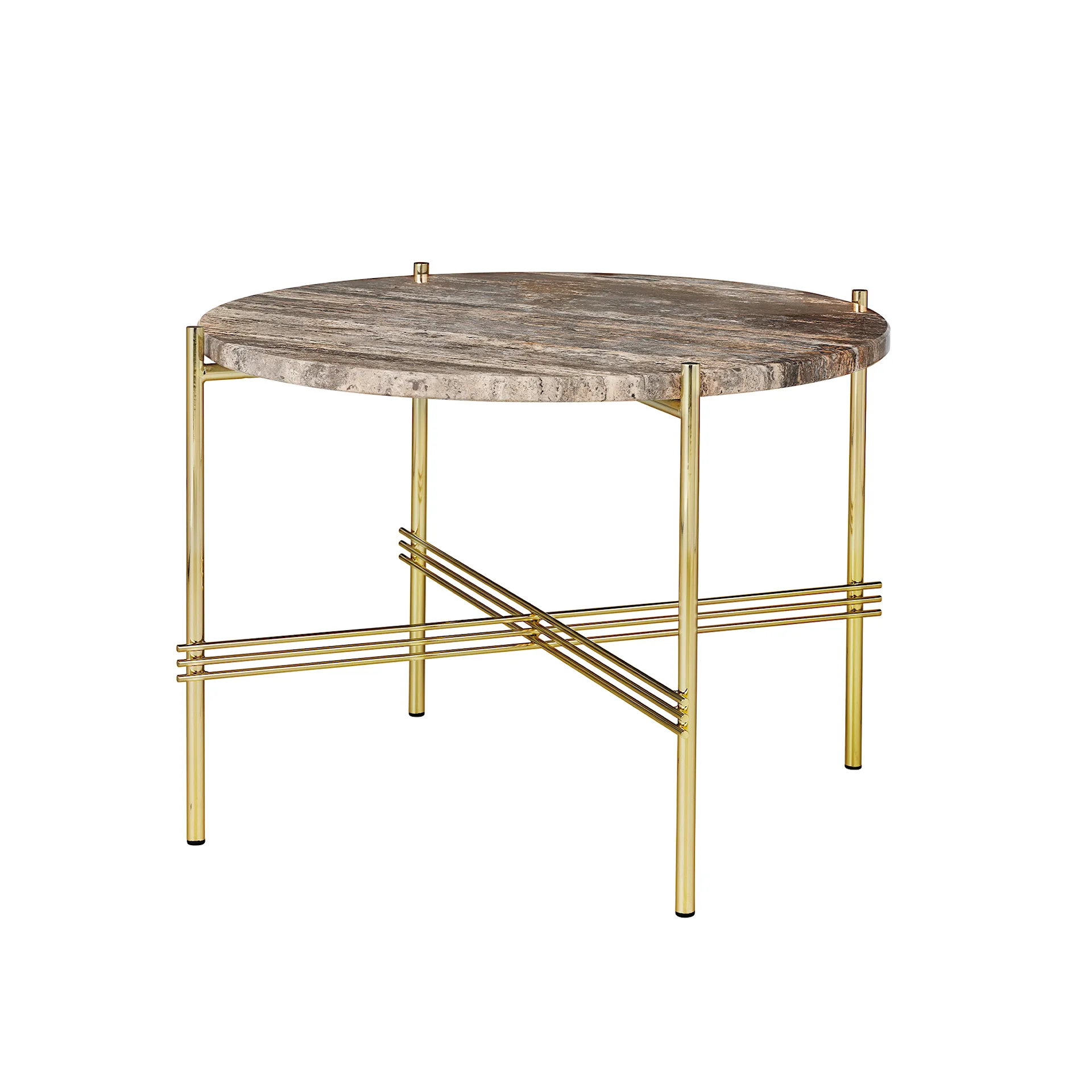 TS Coffee Table Brass/Travertine - Gubi - GamFratesi - NO GA