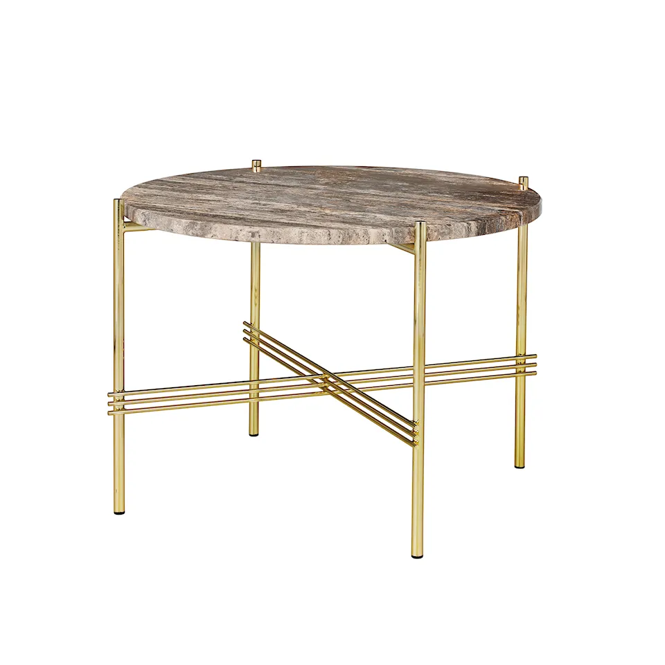 TS Coffee Table Brass/Travertine