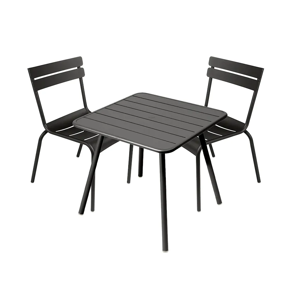 Luxembourg spisesæt firbenet bord & 2 stole