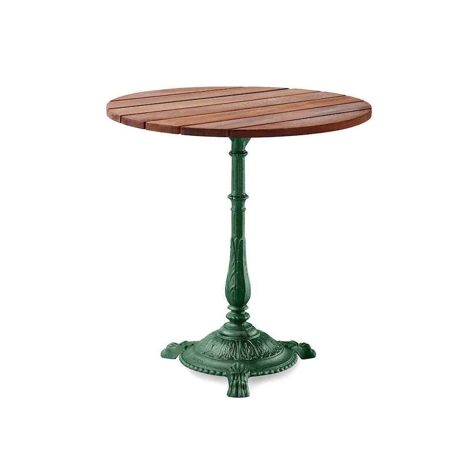 Table Classic Ø 70 Oiled Mahogany/Green Lacquered Aluminium