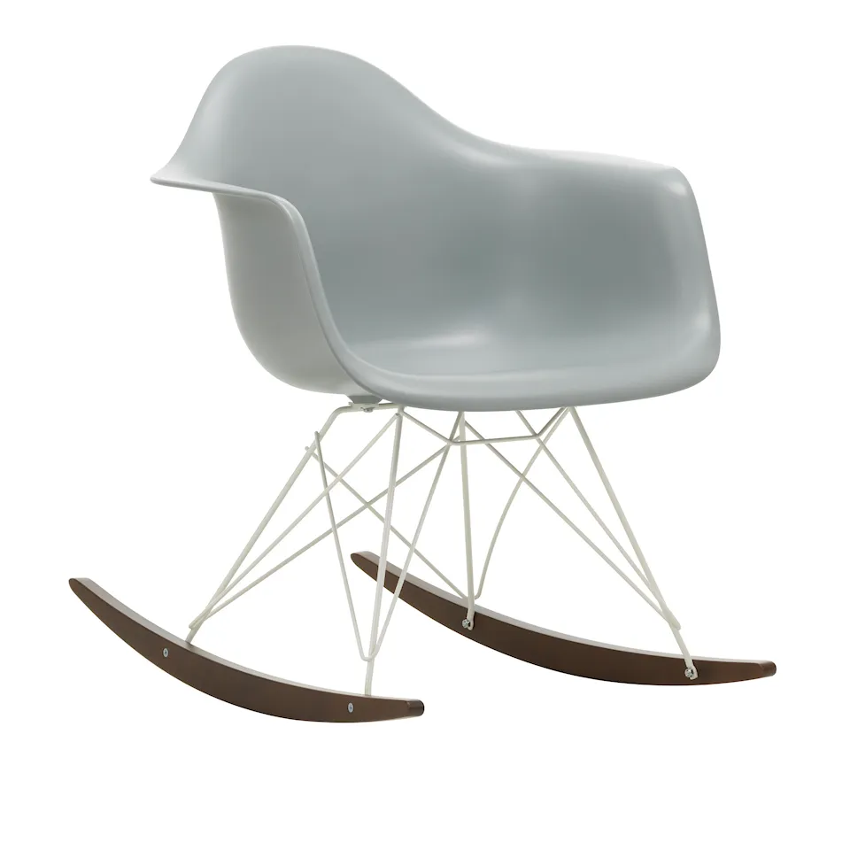 Eames RE Plastic Armchair RAR schommelstoel White/Dark Maple