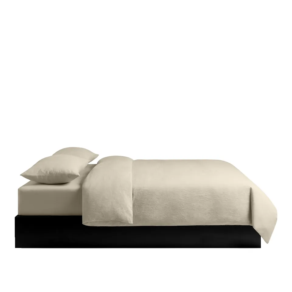 Linen Blend Pale Sand Bedding Set