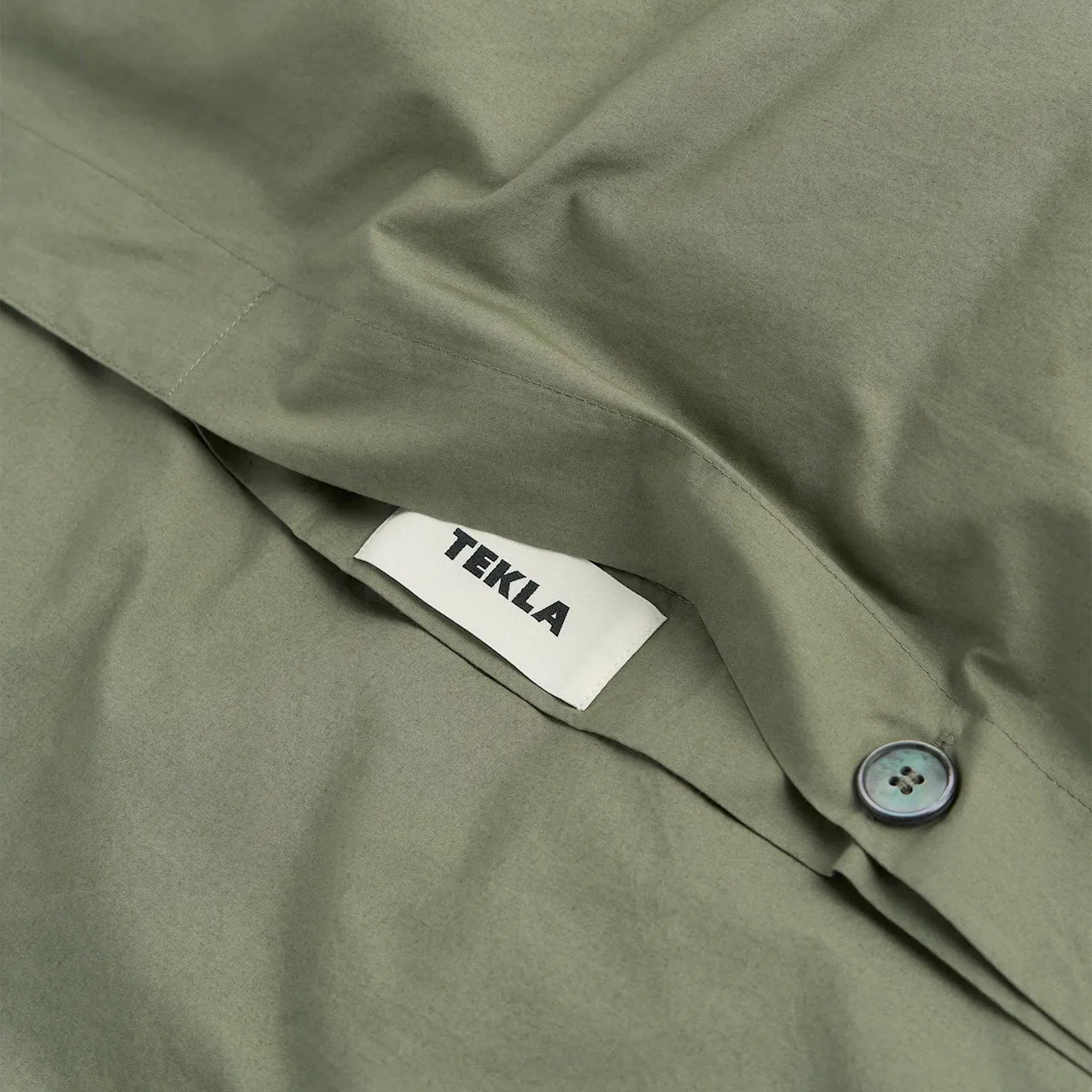 Percale Solid Olive Green Duvet Cover