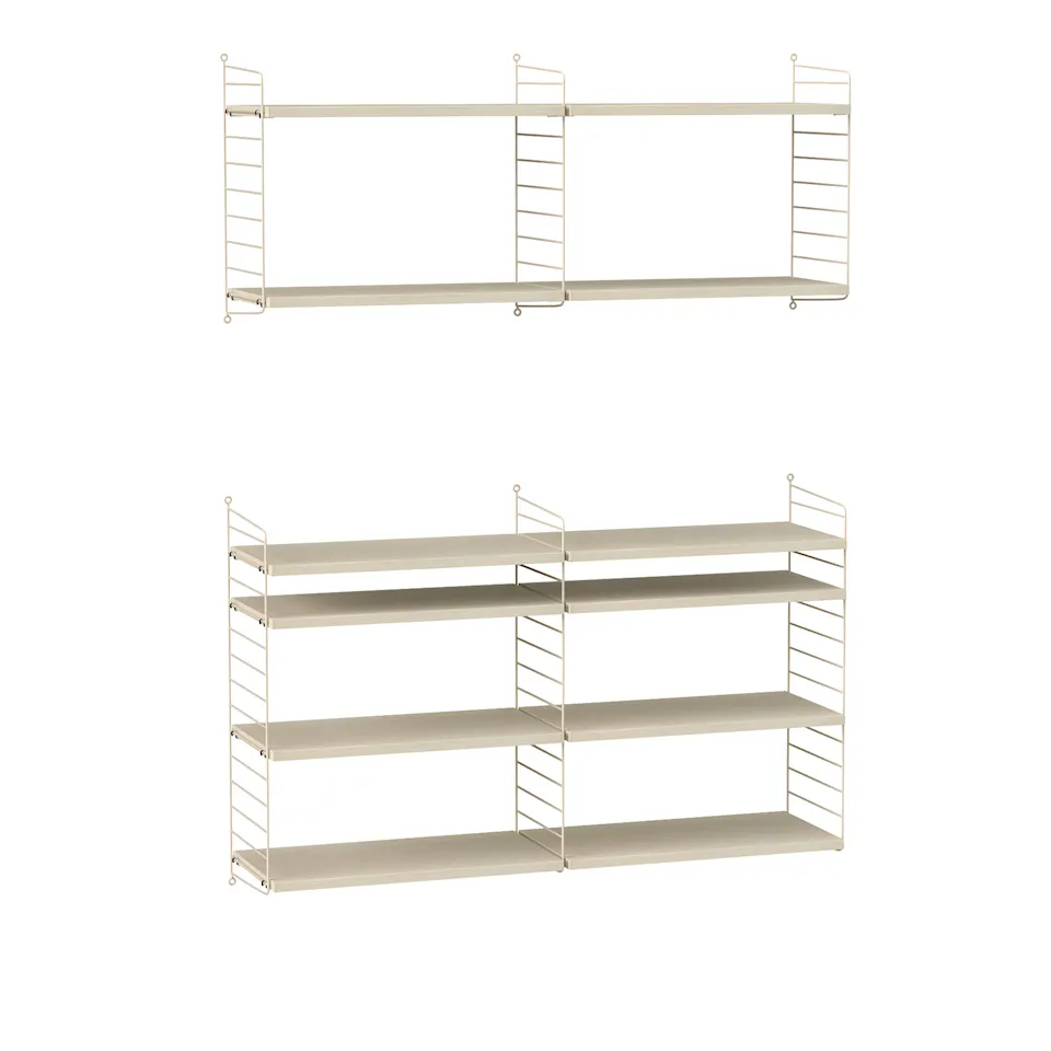 Living room shelving system N ash/beige