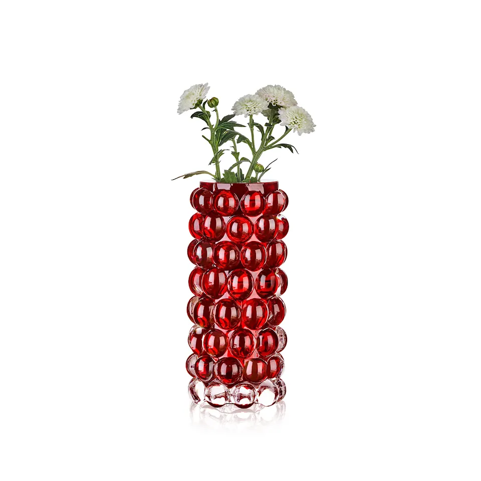 Hurricane boule mini vase 11 cm red