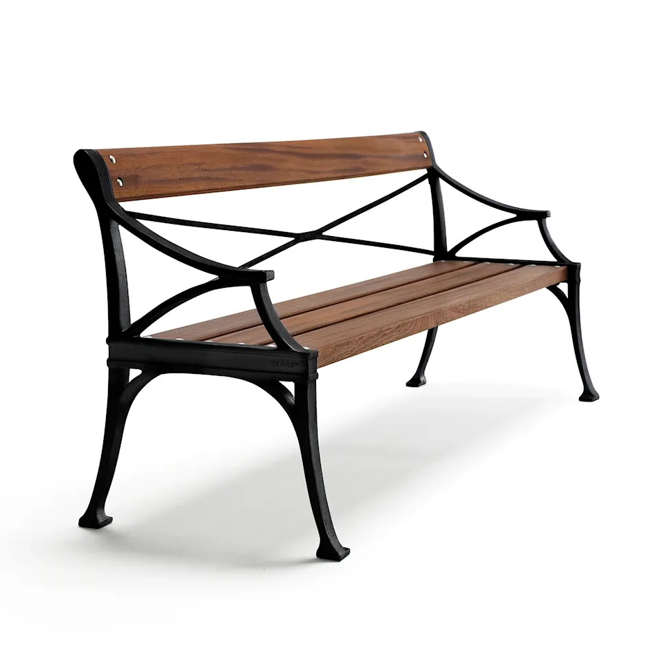 Sofa Lessebo - Oiled Mahogany/Black Lacquered Aluminium