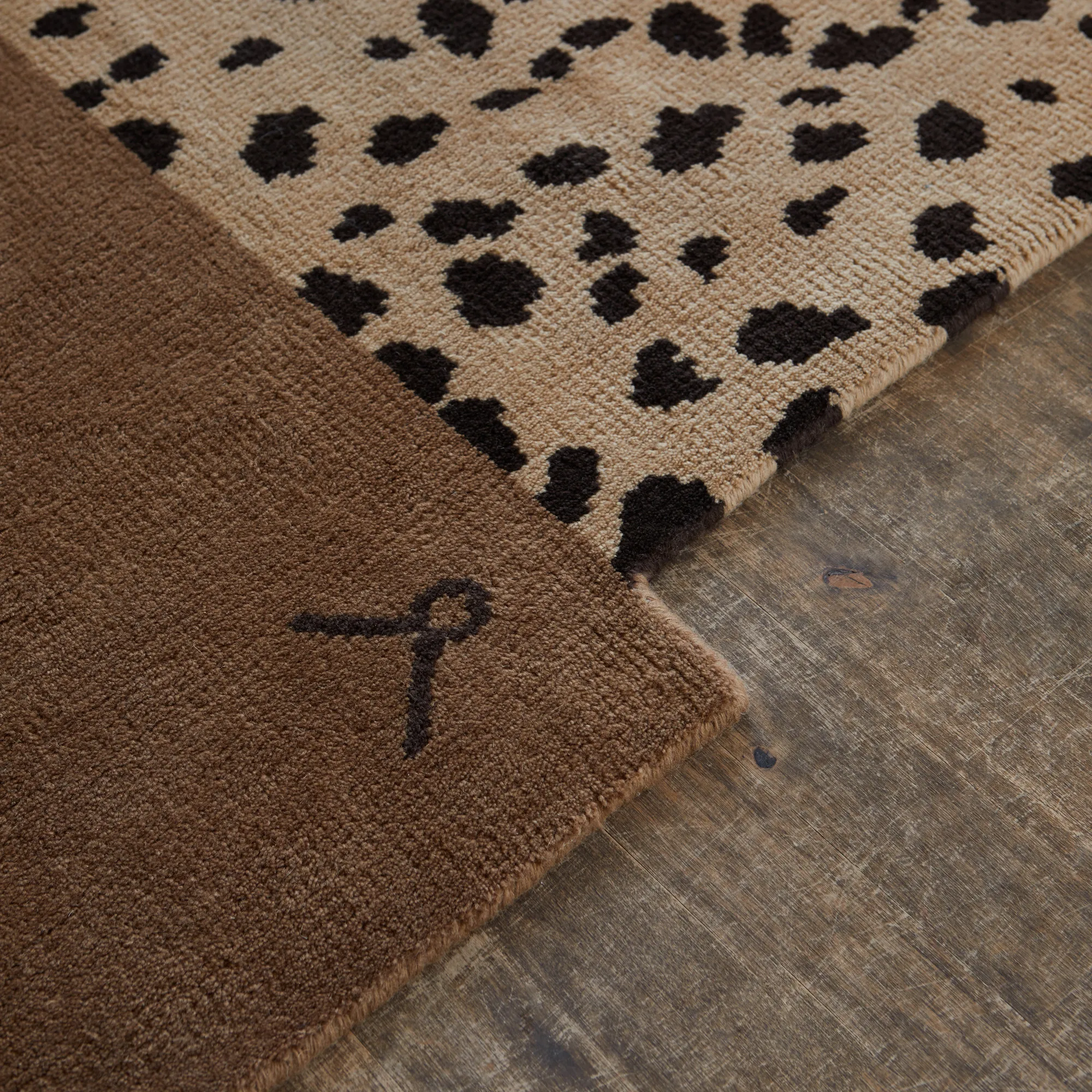 Art Deco 2 Brown Wool Rug - 7