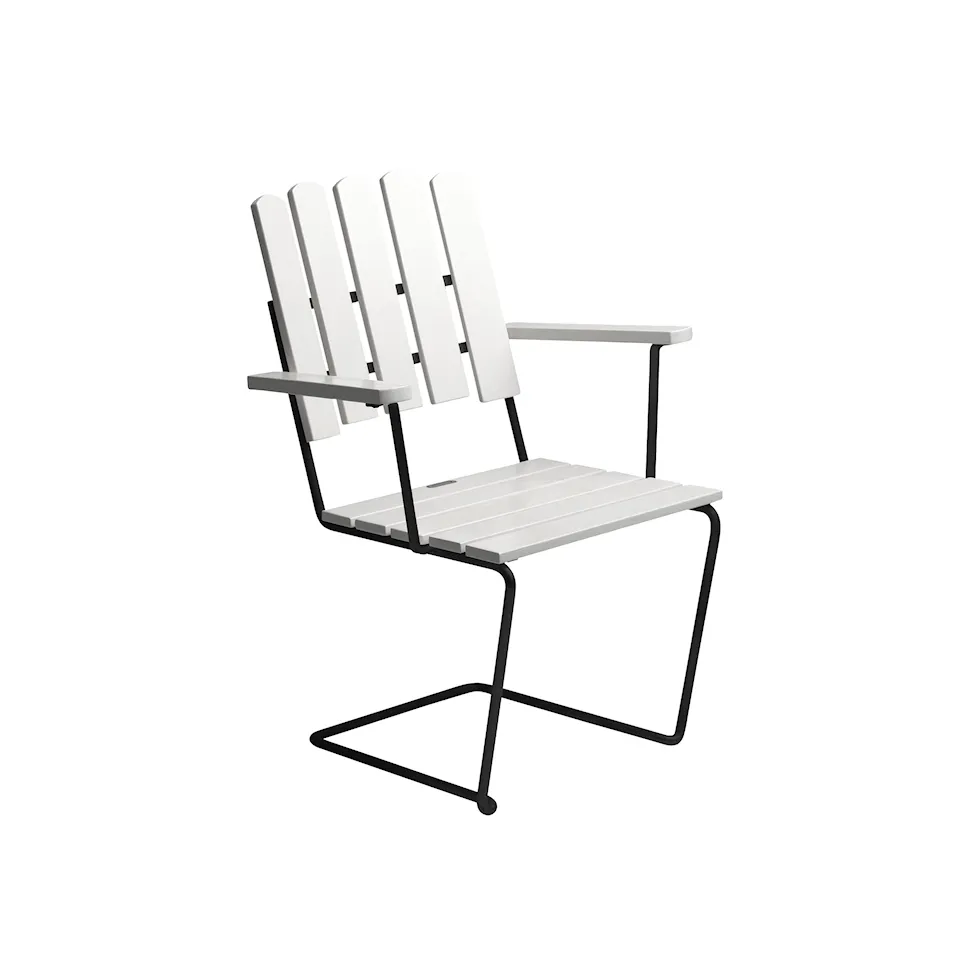 A2 armchair black frame white lacquered oak