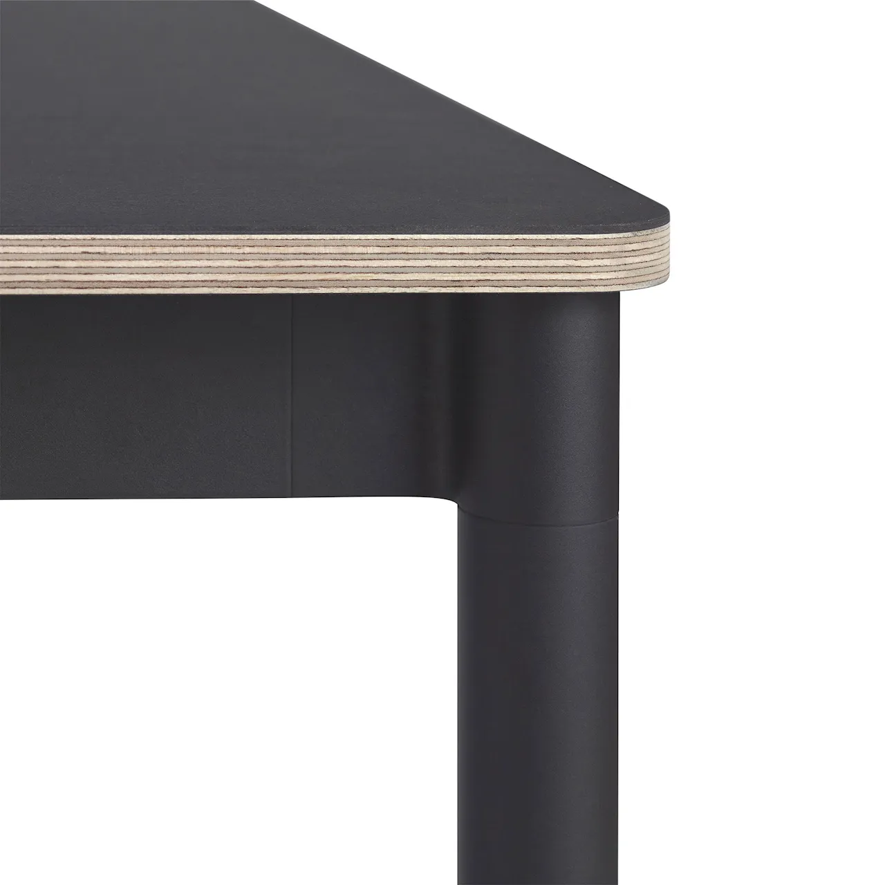 Base Table 160 x 80 cm Plywood - Black Linoleum/Black