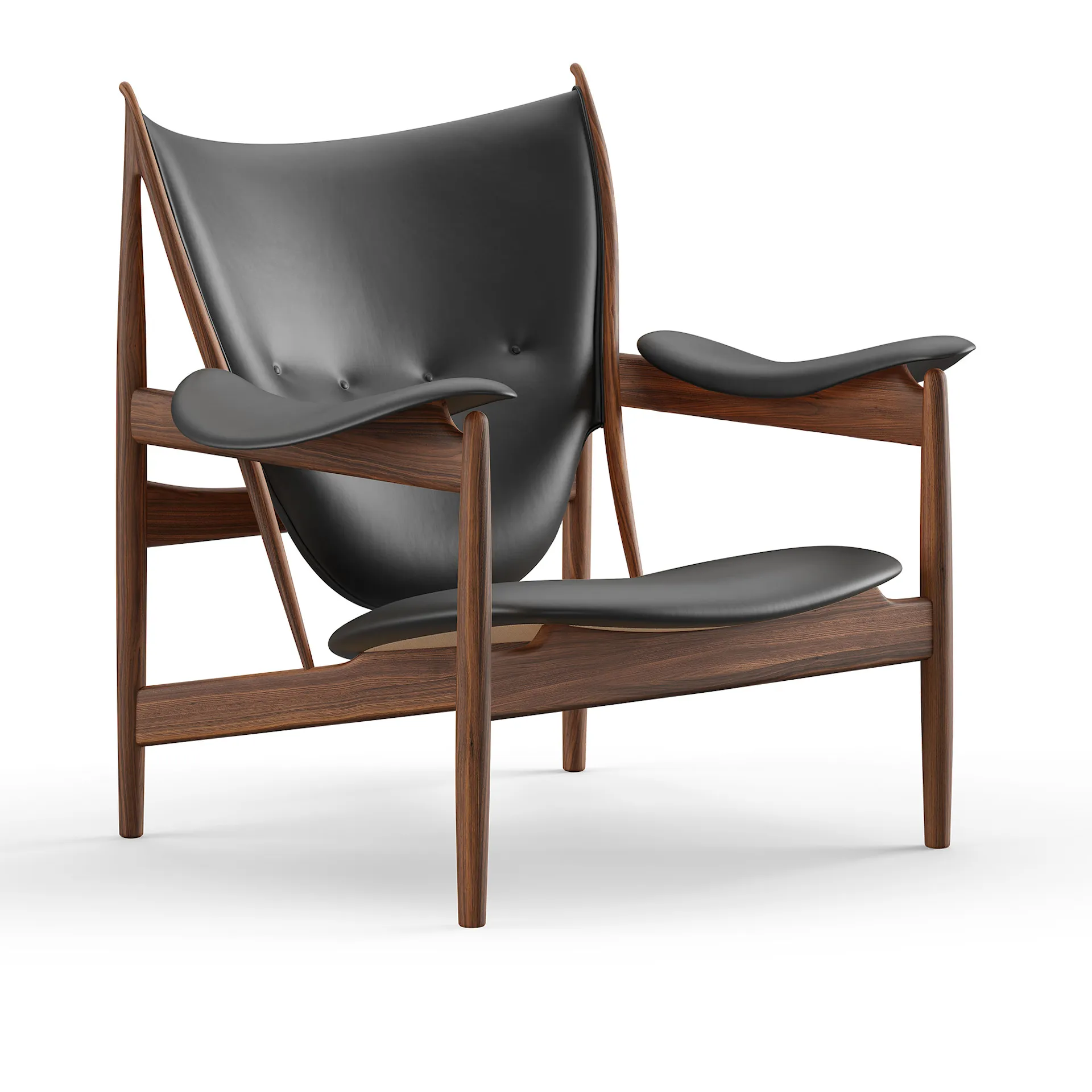 Chieftain Chair, Walnut, Leather Group 4, Elegance Black 20198 - House of Finn Juhl - Finn Juhl - NO GA