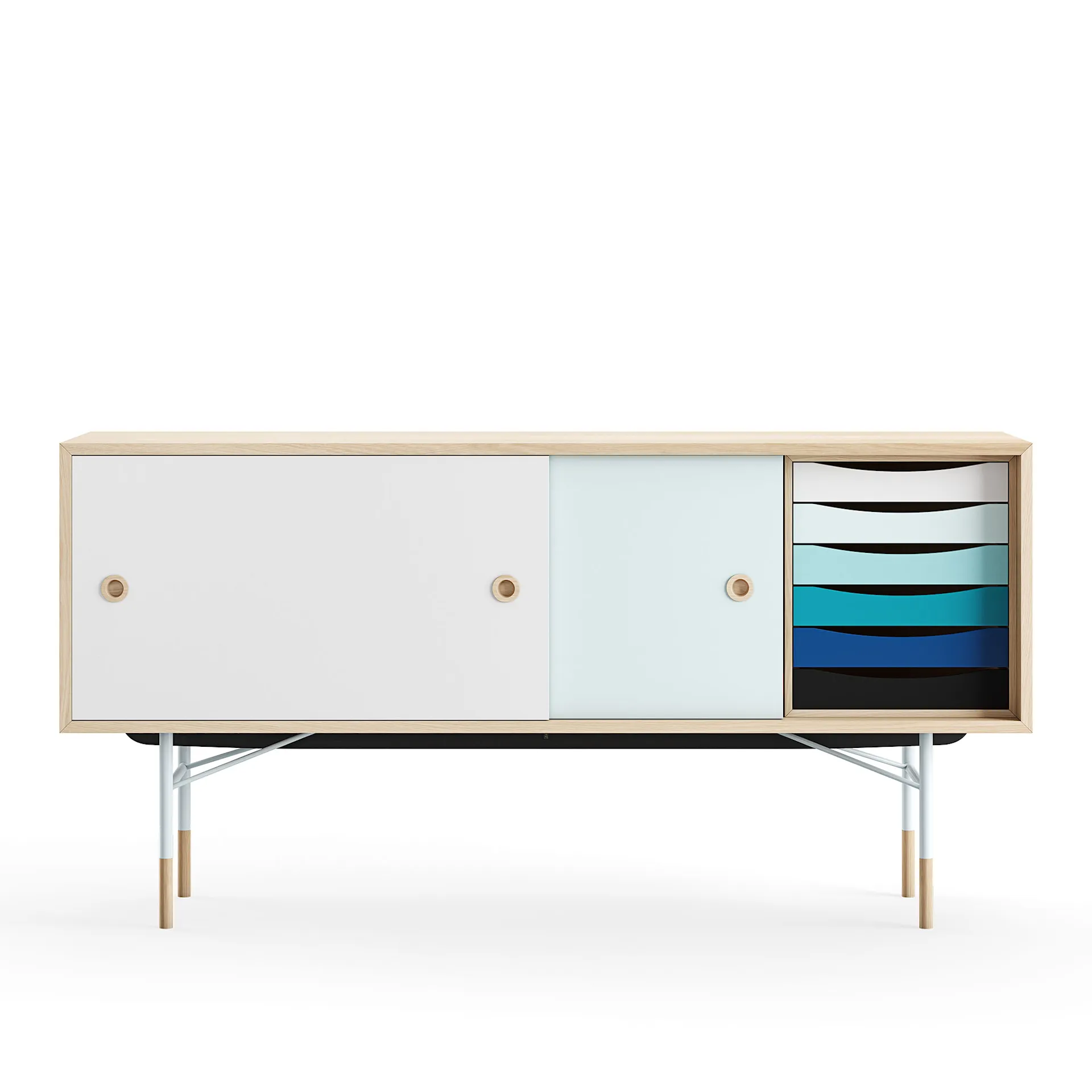 Sideboard Cold med lådor Oak White/Light Blue - House of Finn Juhl - Finn Juhl - NO GA