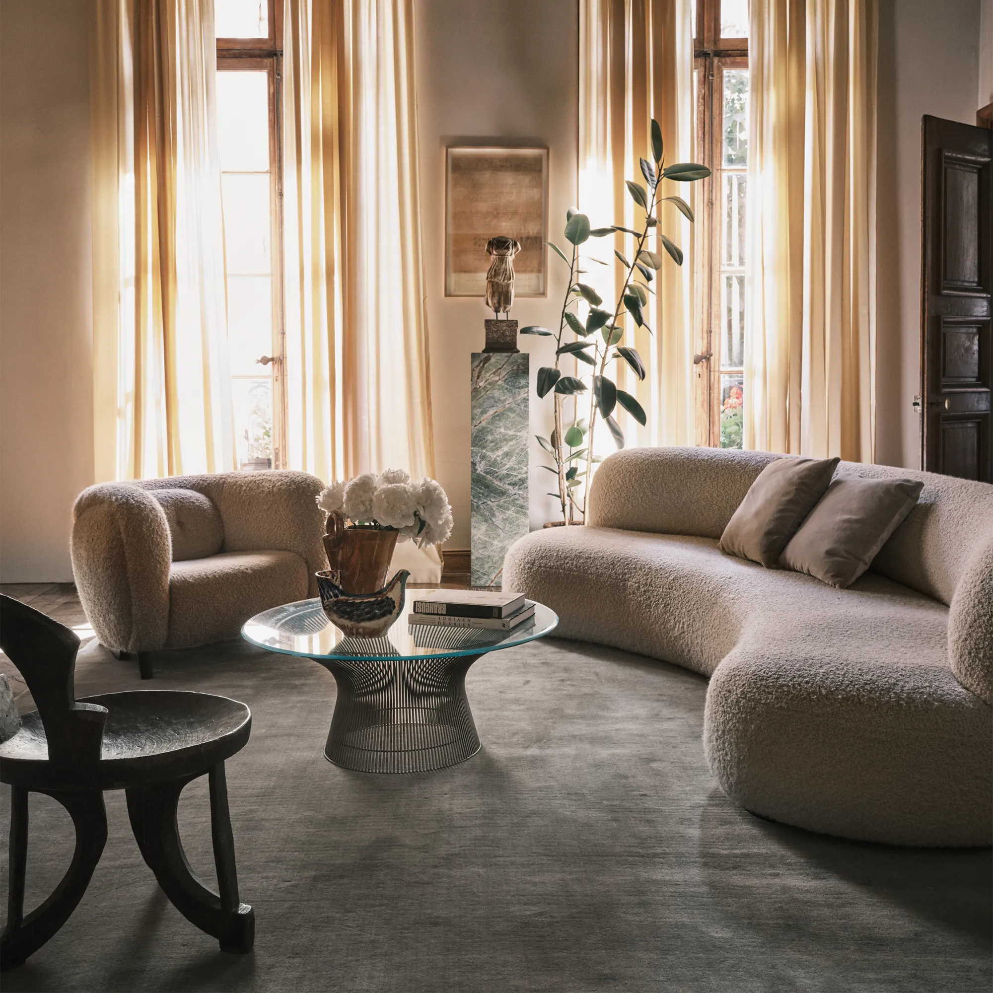 Mohair Taupe uldtæppe - 4