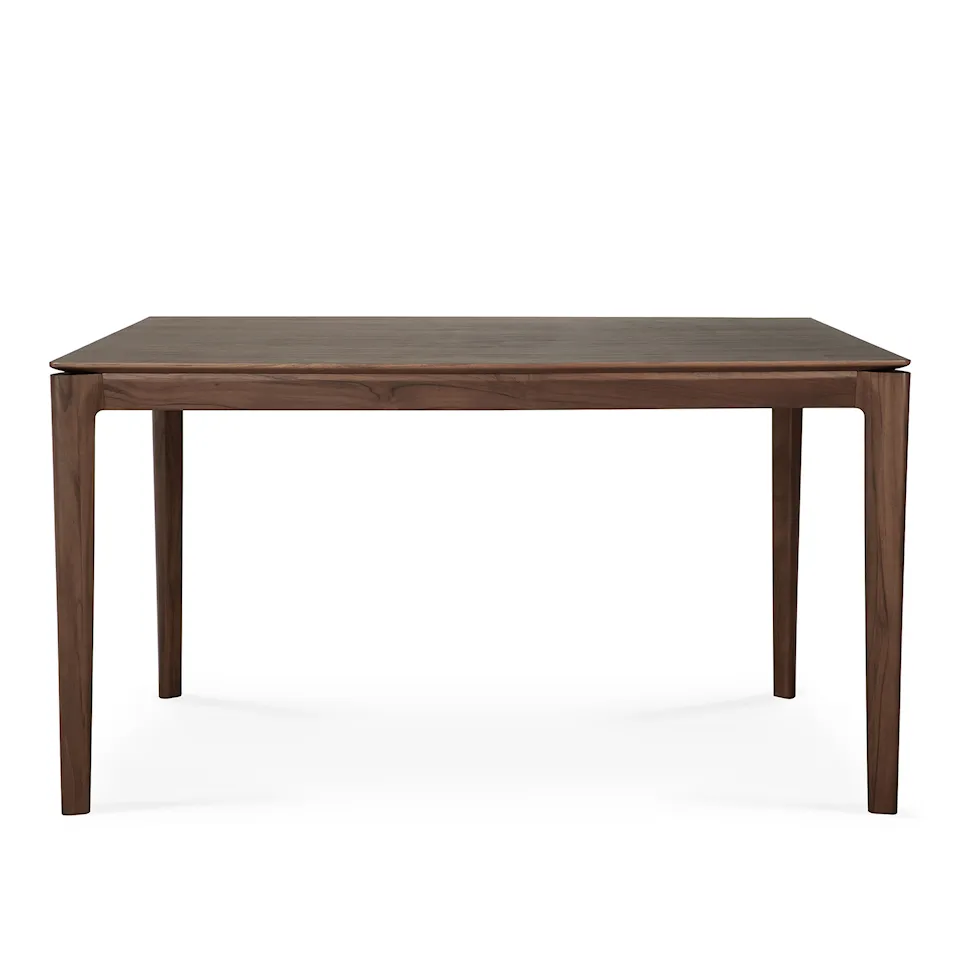 Bok Dining Table - Varnished Teak - Brown - Rectangular, 140 x 80 cm