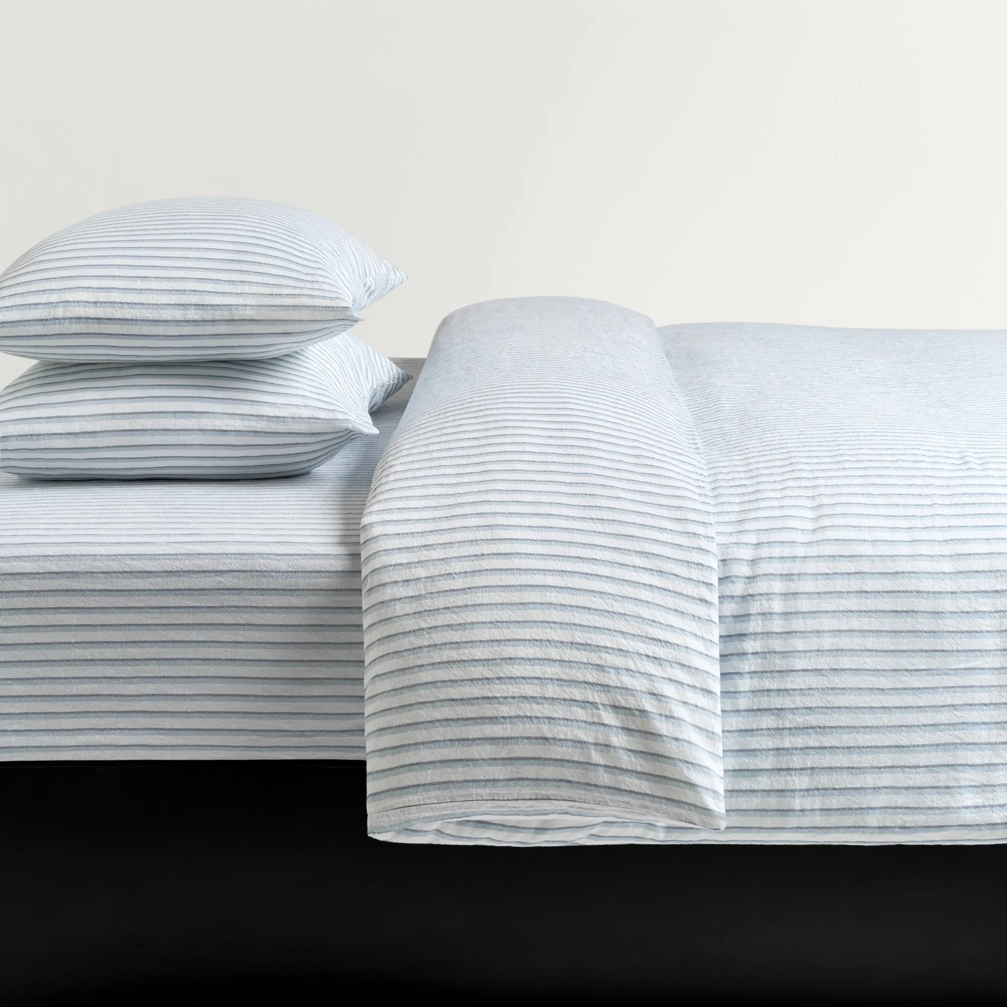 Linen Blend Stripes Bedding Set - 3