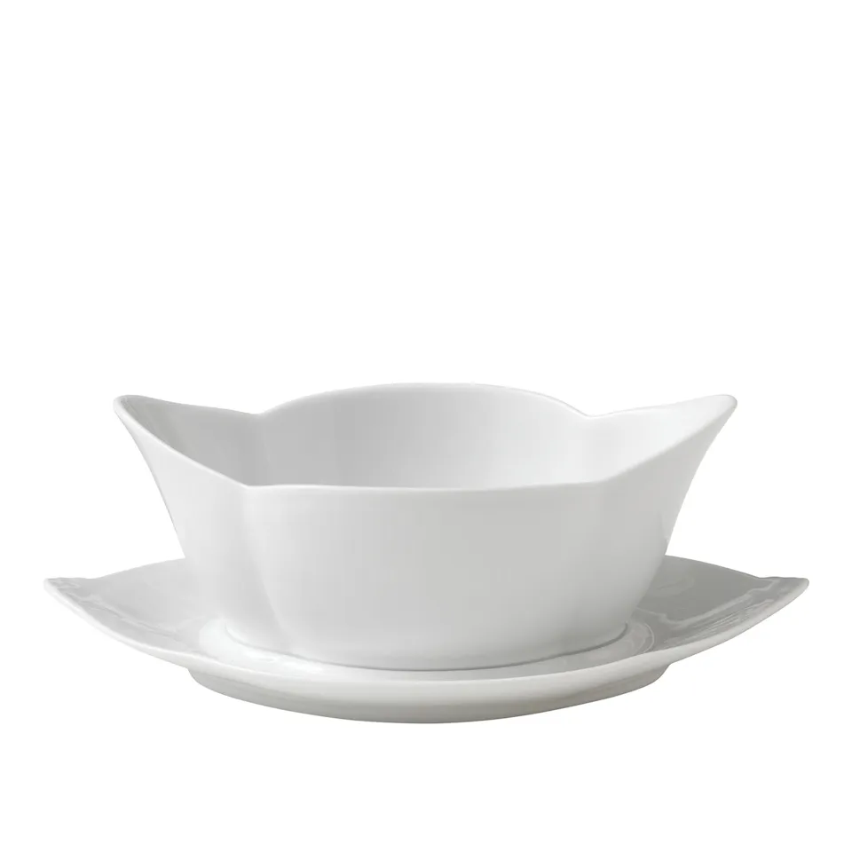 White Fluted Sauce Bowl 55 cl