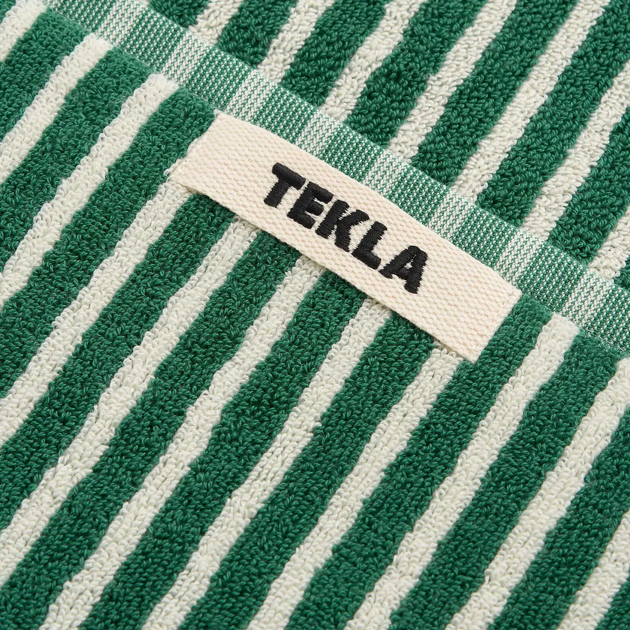 Terry Teal Green Stripes handdoek