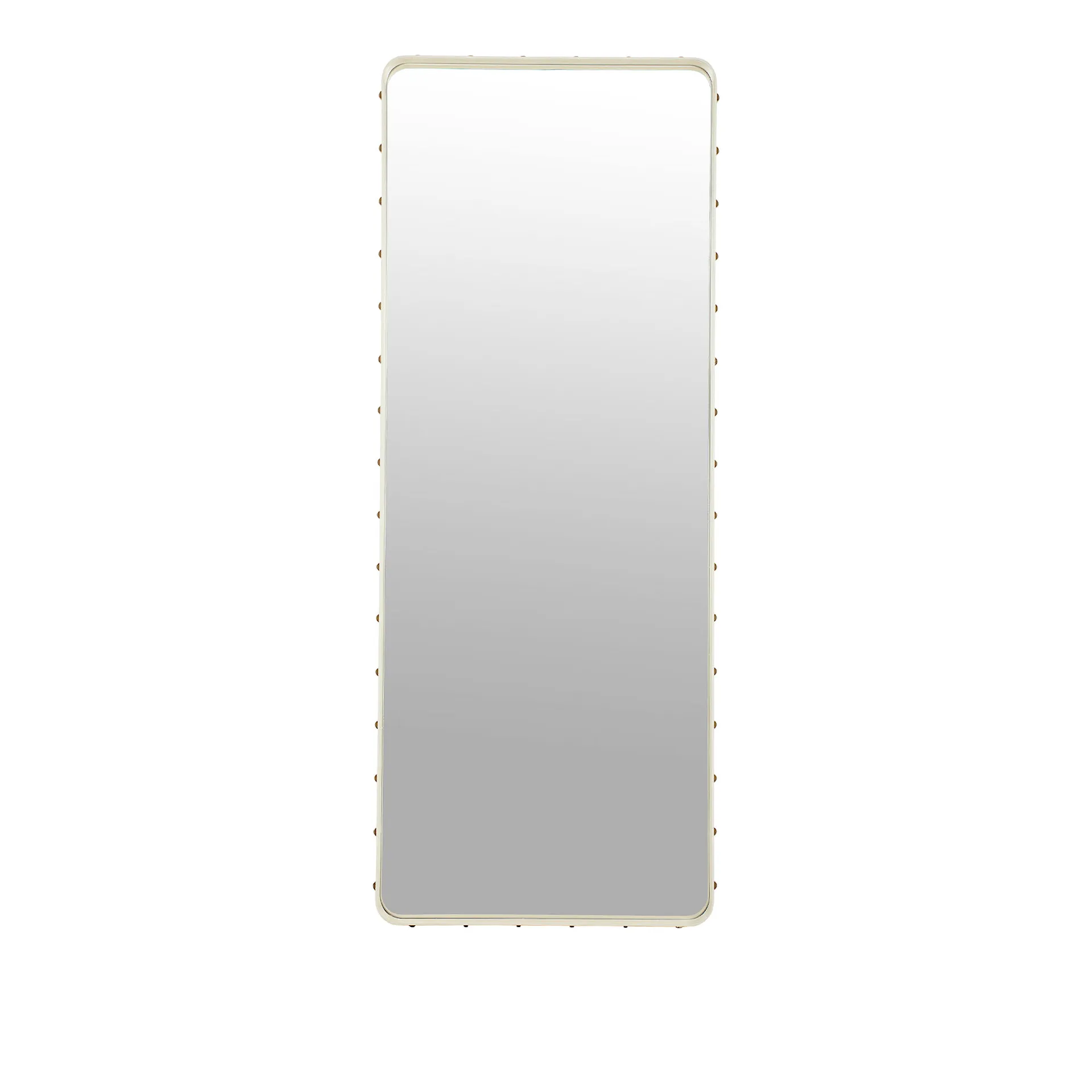 Adnet Wall Mirror, Rectangular, 70x180, Cream Leather - Gubi - NO GA