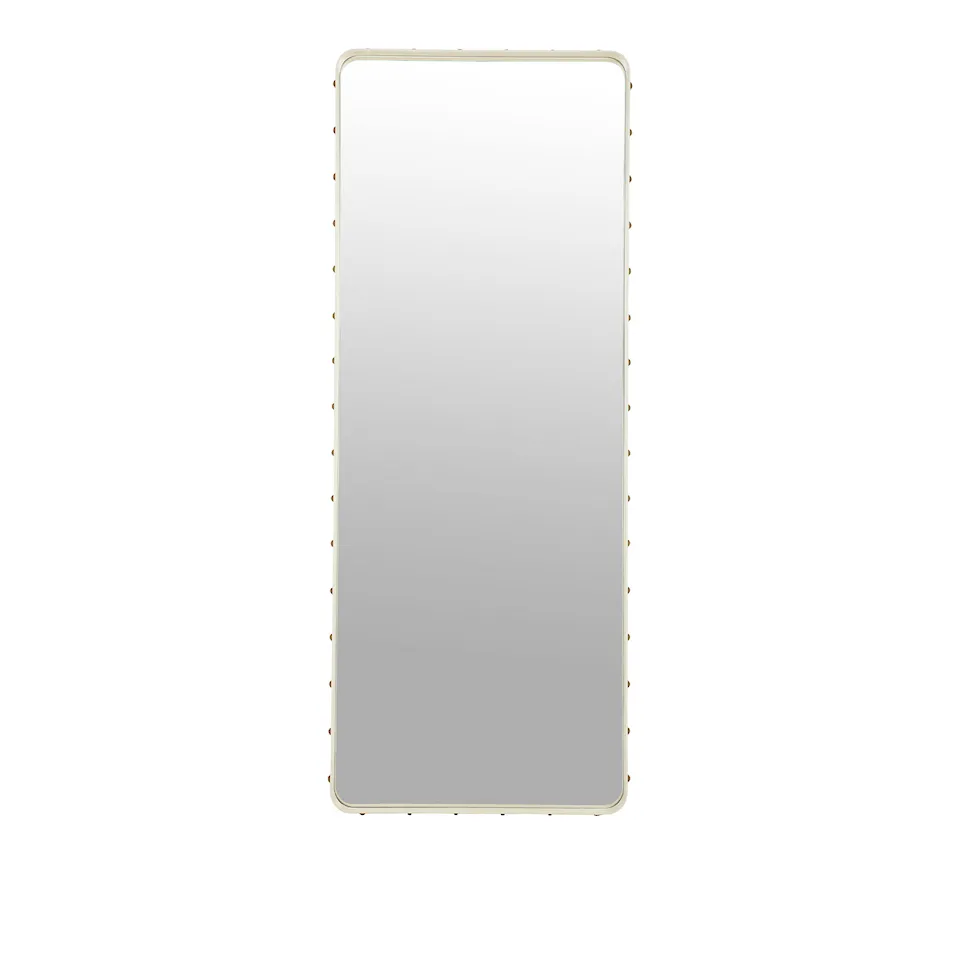 Adnet Wall Mirror, Rectangular, 70x180, Cream Leather