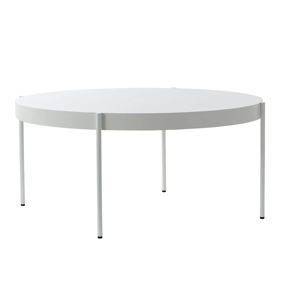 Serie 430 Table Ø160, White, Fenix Laminate Top, Powder Coated Metal Legs