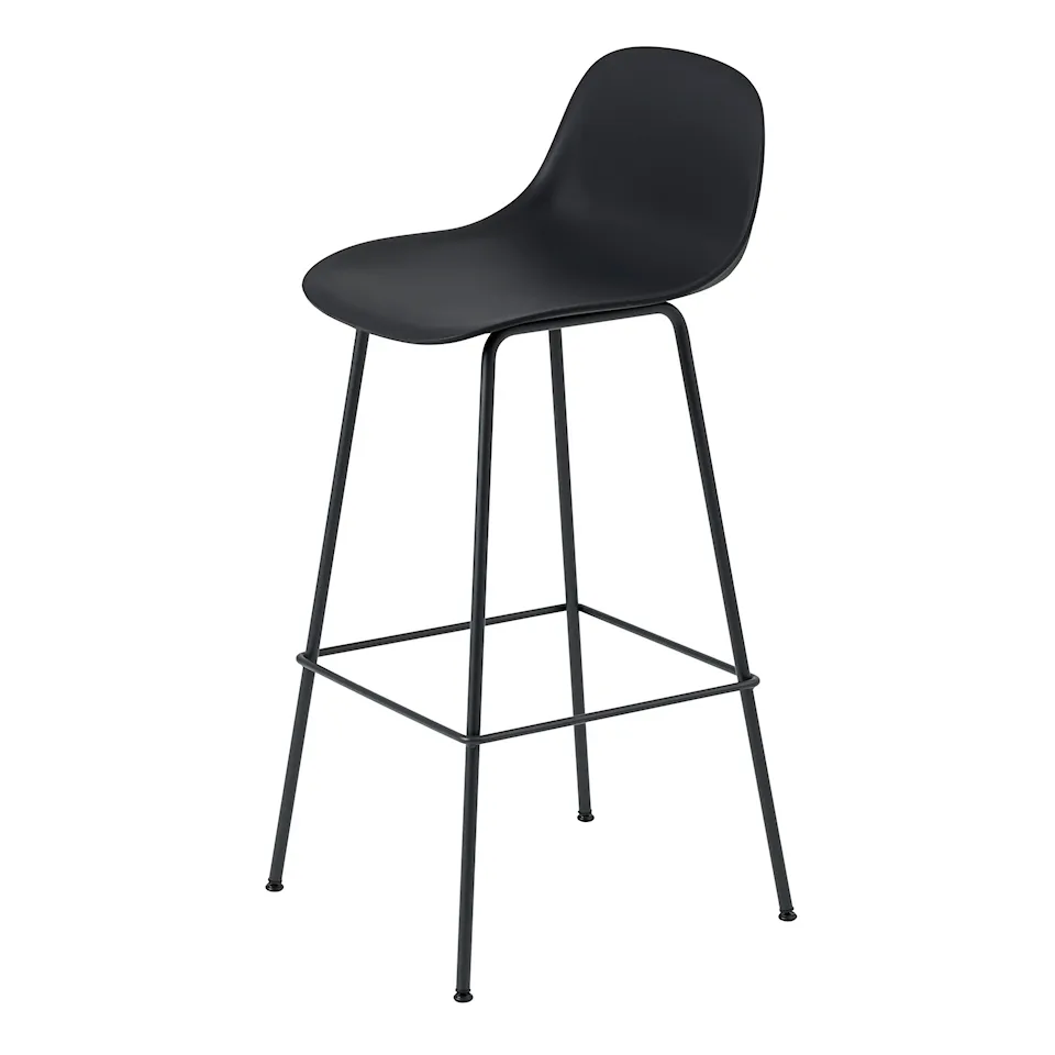 Fiber Bar Stool W. Backrest Tube Base 75 cm