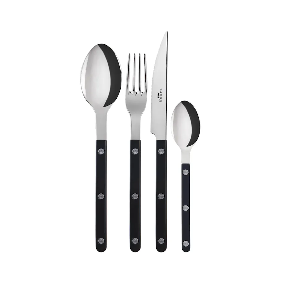 Bistrot Shiny Solid / 24 Pieces Cutlery Set / Black