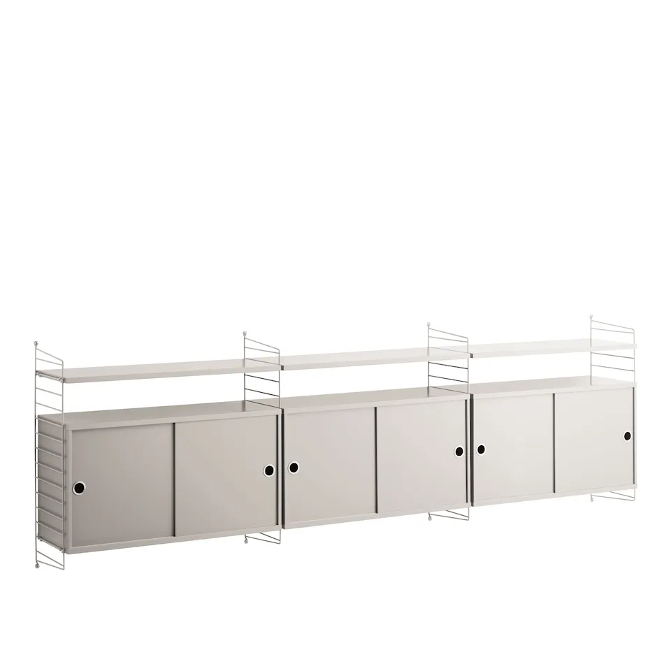 Living room shelving system beige