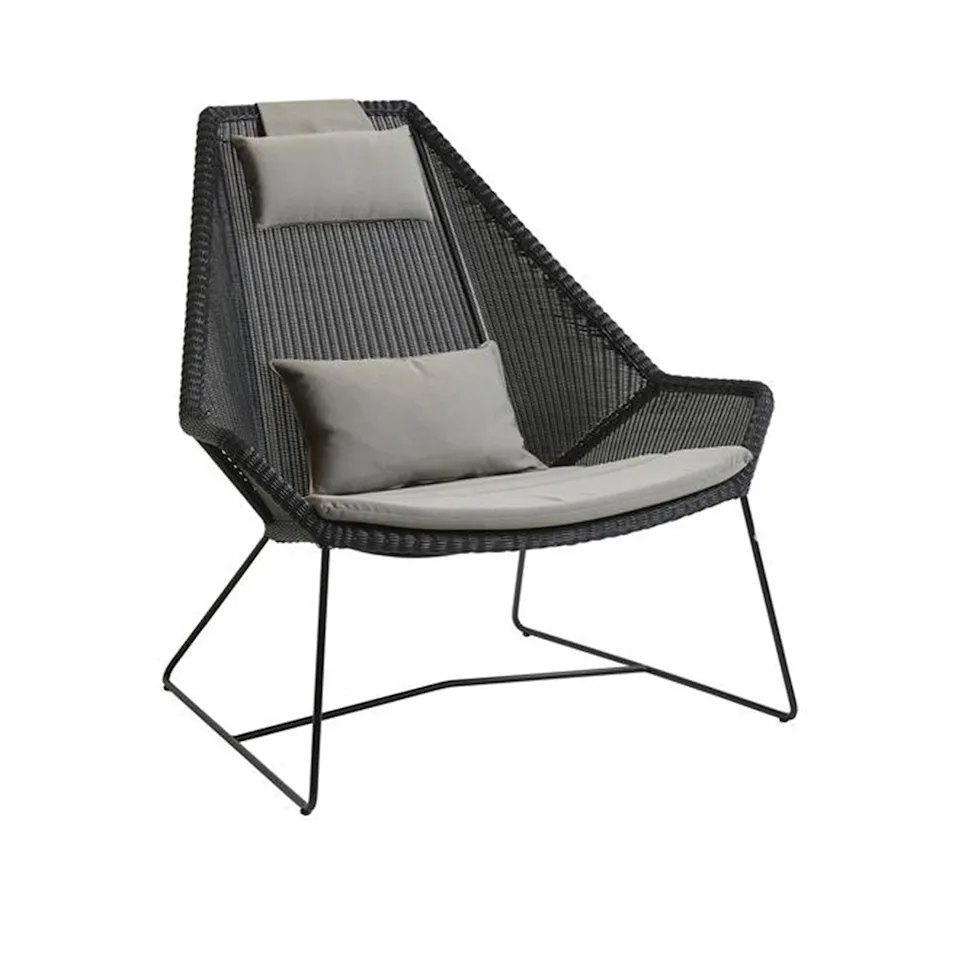 Breeze Highback Lænestol, White grey, Cane-Line Weave