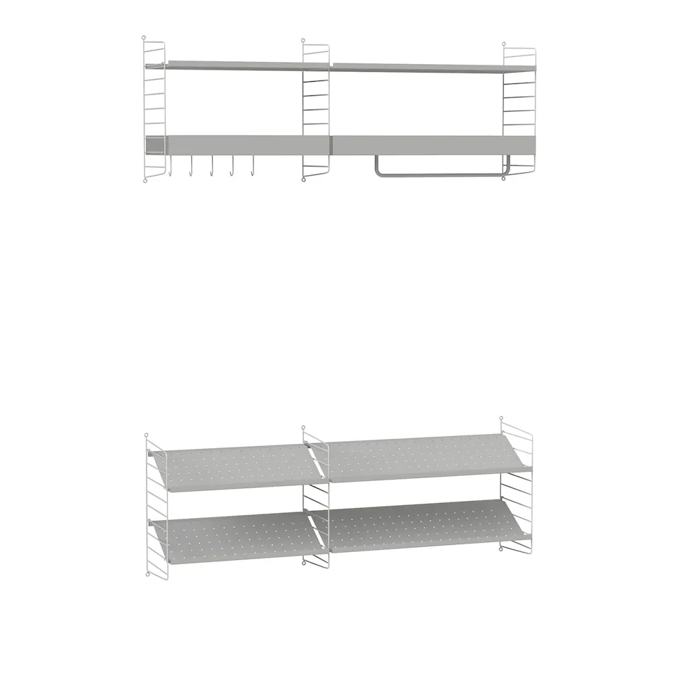 Hall shelving system H black grey