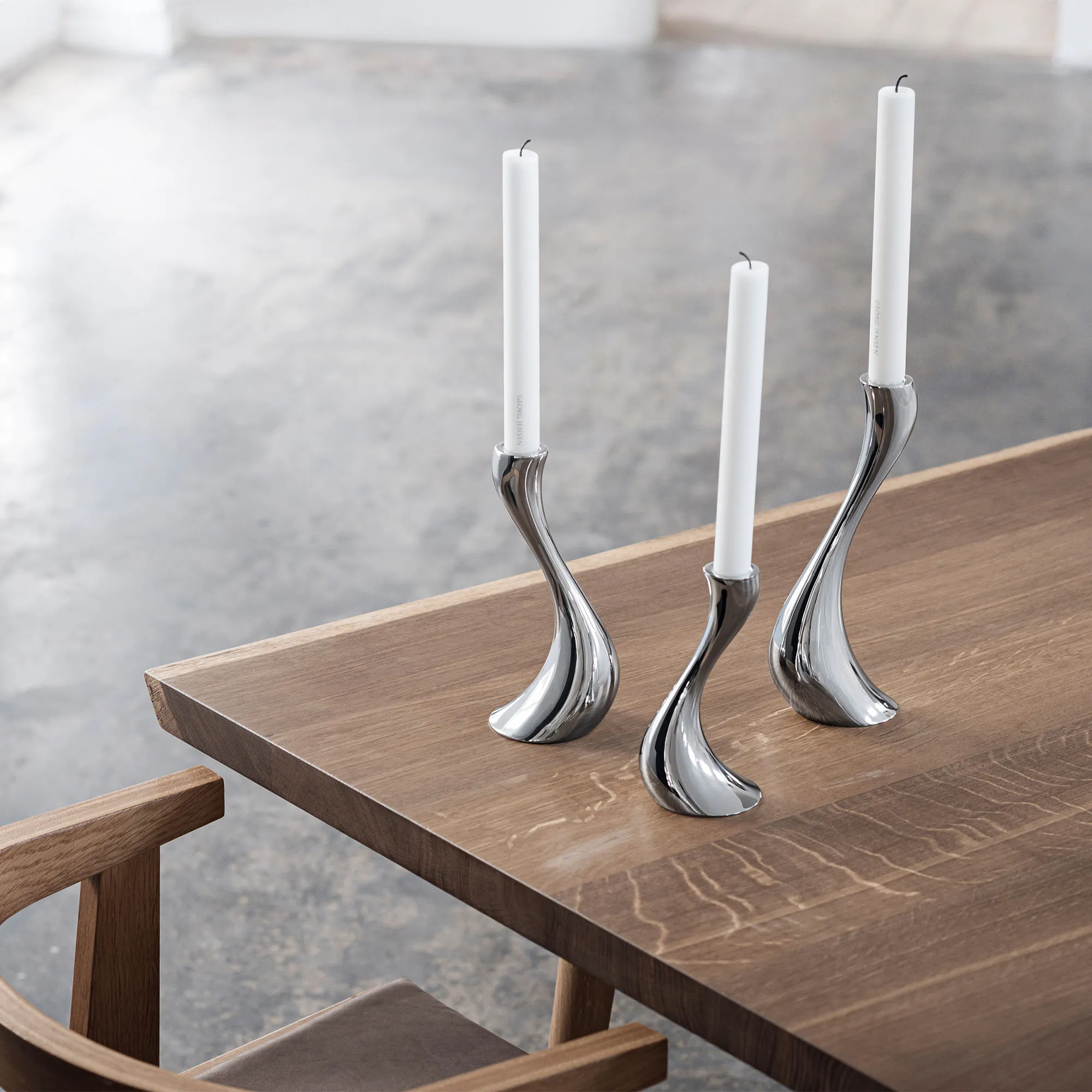 Cobra Candleholder Stainless Steel Small, Medium, Large - 3