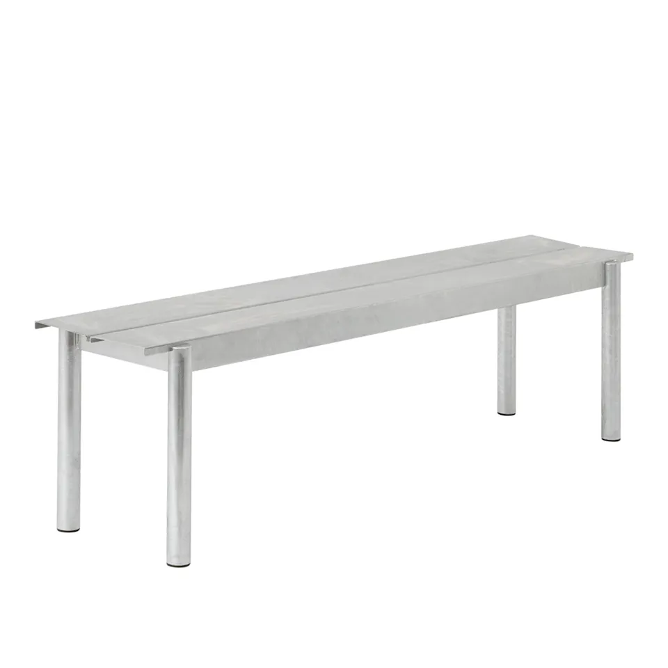 Linear Steel Bench 170x34 cm Warm Galvanized Steel