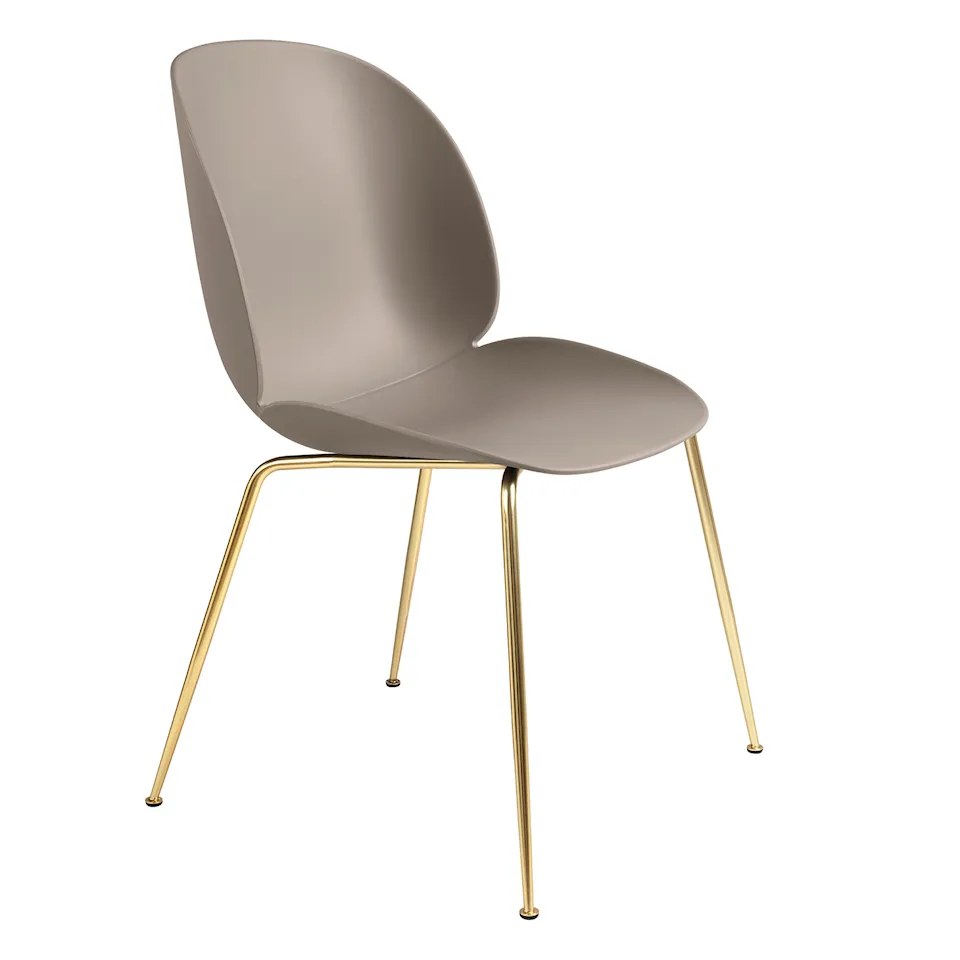 Beetle Dining Chair Un-upholstered - Brass/New Beige