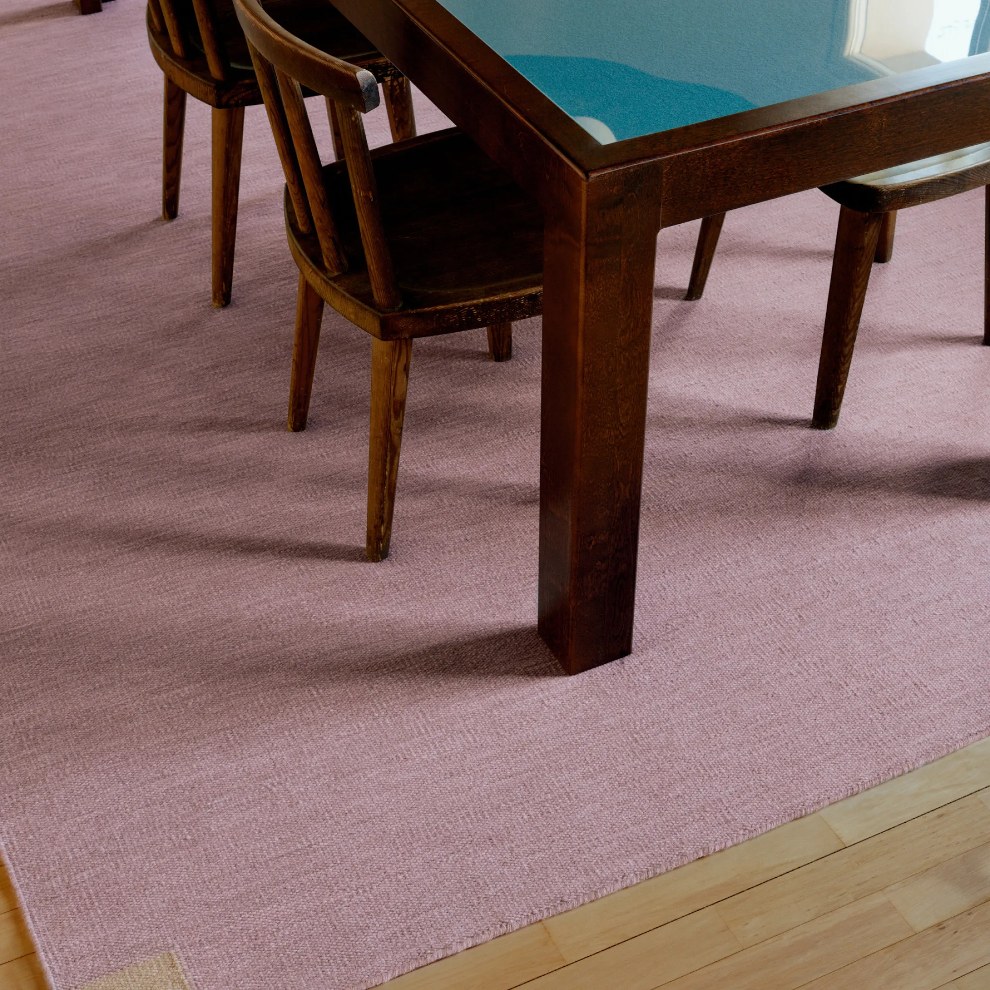Tradition Solid Pink Wool Rug - 5