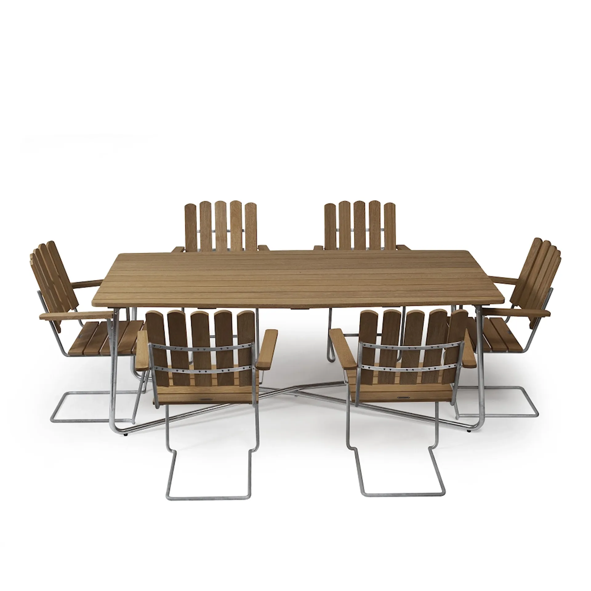 The classic series - B31 Table & 6 pcs A2 Armchair Oiled Oak - Grythyttan Stålmöbler - NO GA