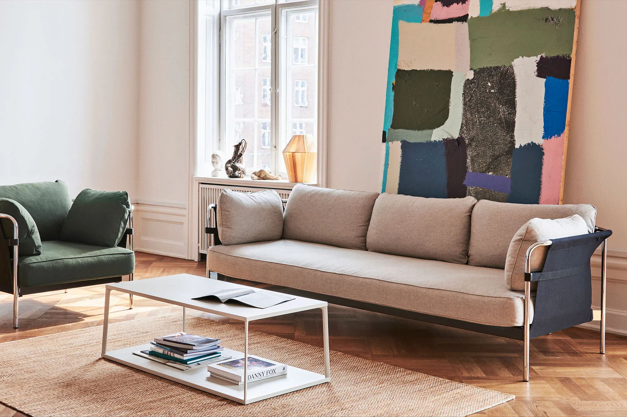 Can 3-personers sofa Chrome/Black - 3
