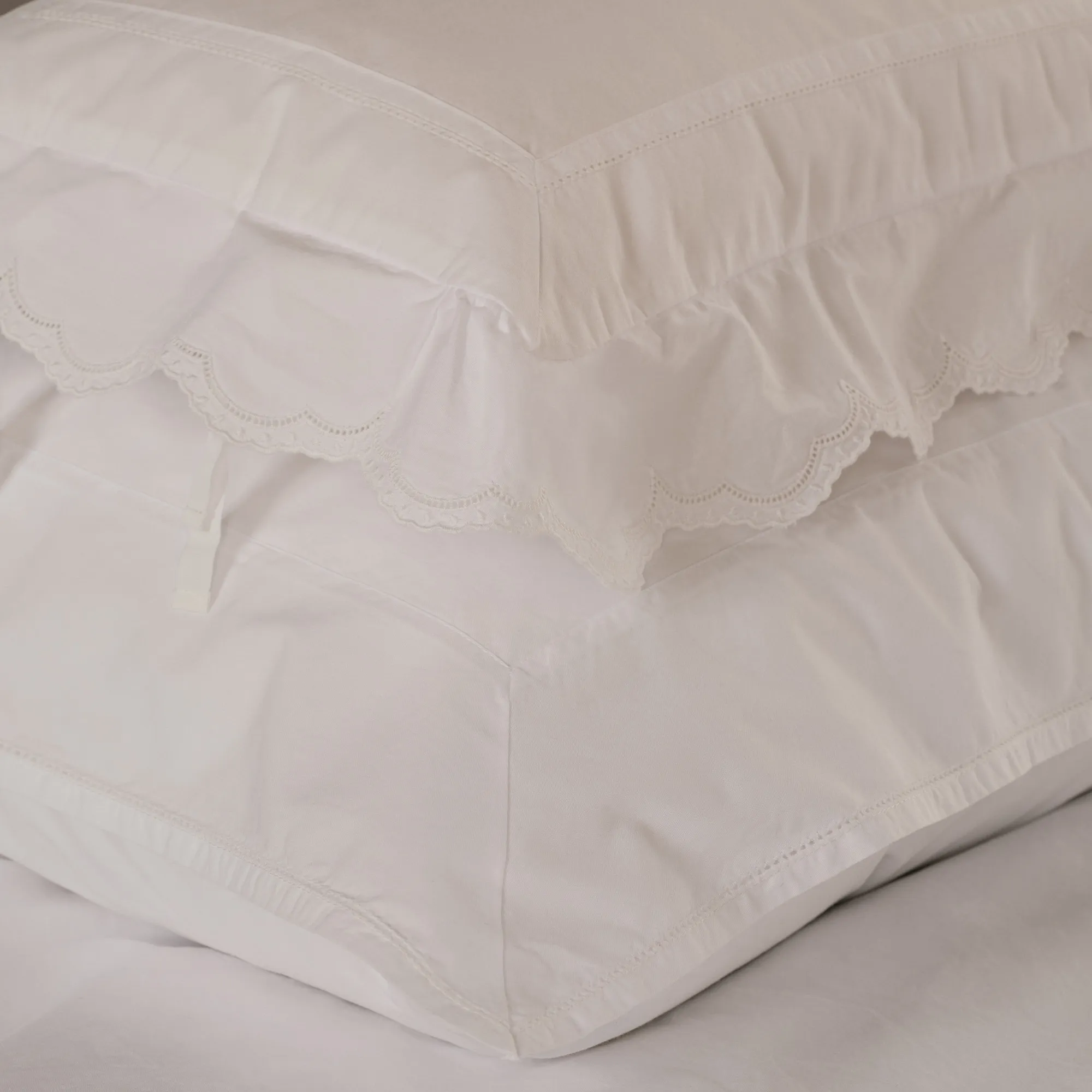 Broderie Anglaise Odette Broken White Pillow Sham - 9