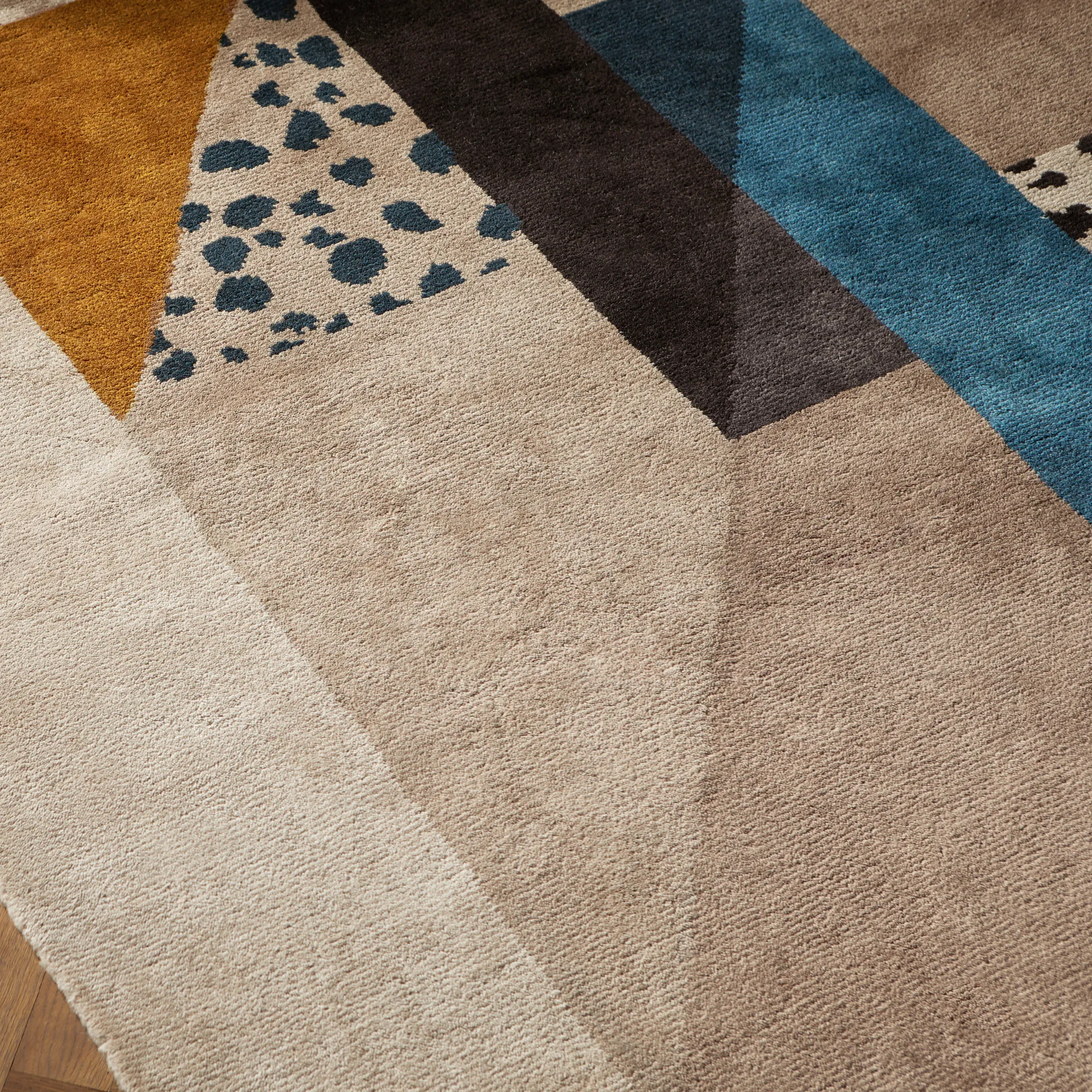 Art Deco 2 Brown Wool Rug - 9