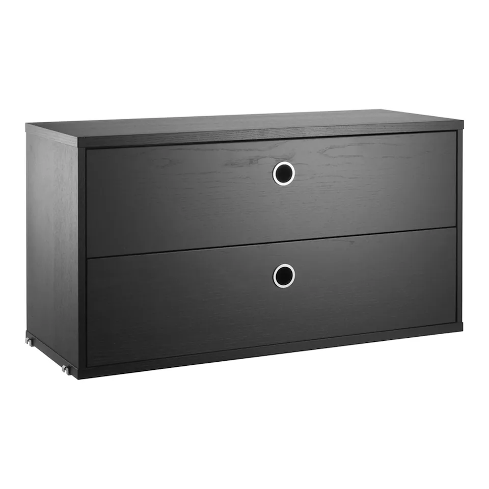 Chest with drawers 78x30cm black-stained ash