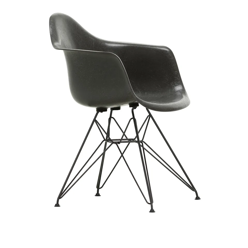 Eames Fiberglass Armchair DAR frame stoel Basic Dark