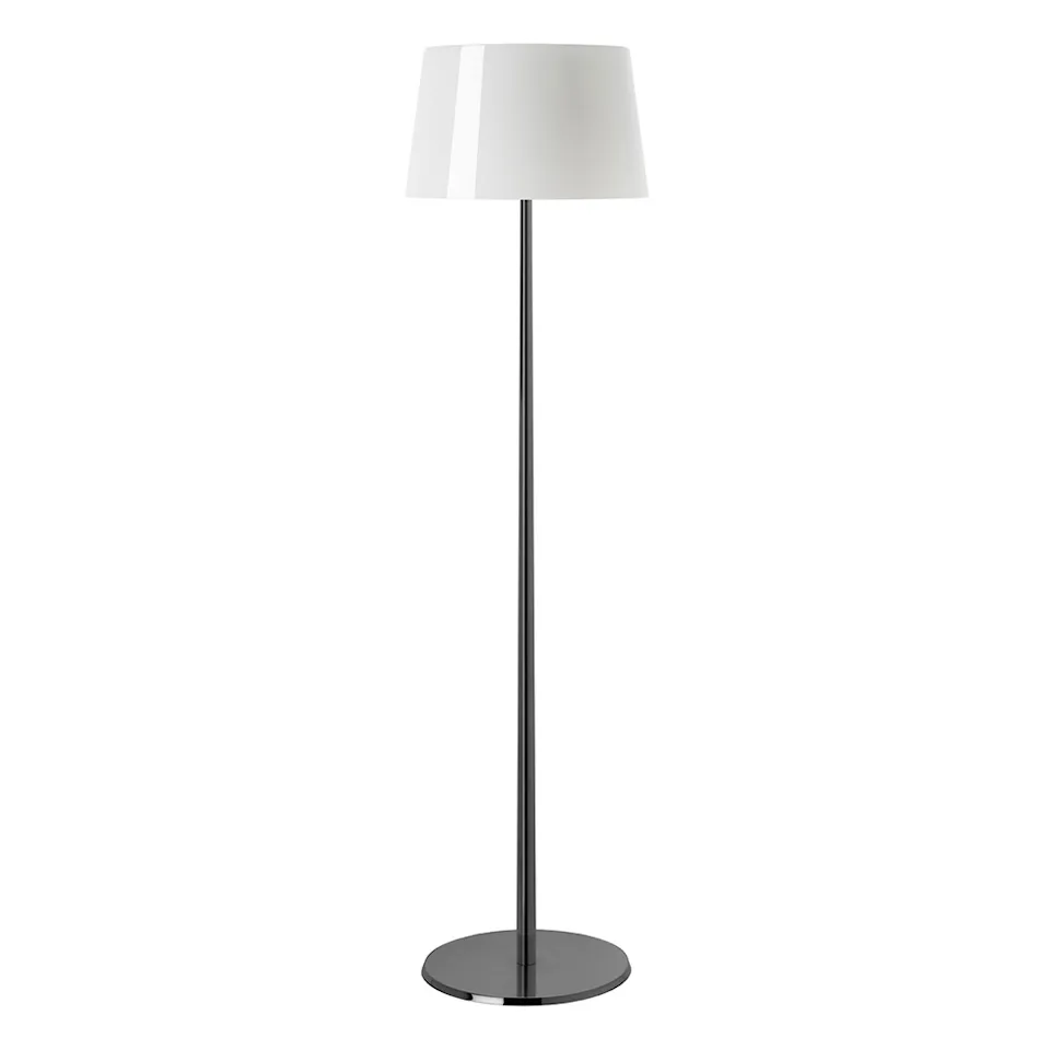 Lumiere XXL floor lamp white shade with black chrome base dimmable