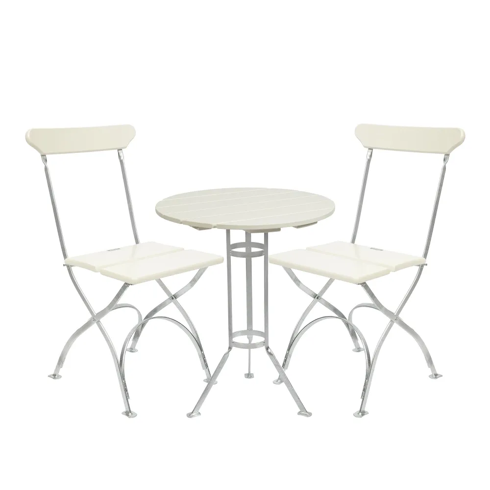 Brewery series dining set with three-legged table & 2 brewery chairs - 1