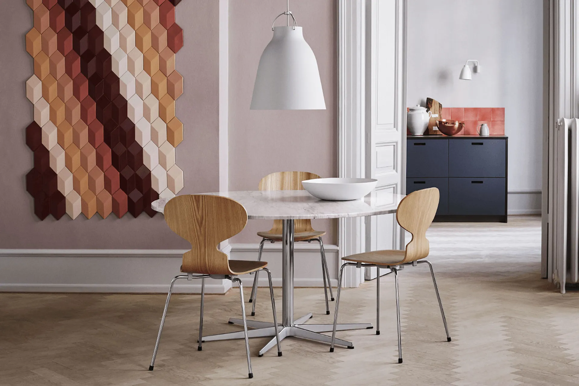 3100 Ant 3 Legs Wood veneer - Fritz Hansen - Arne Jacobsen - NO GA