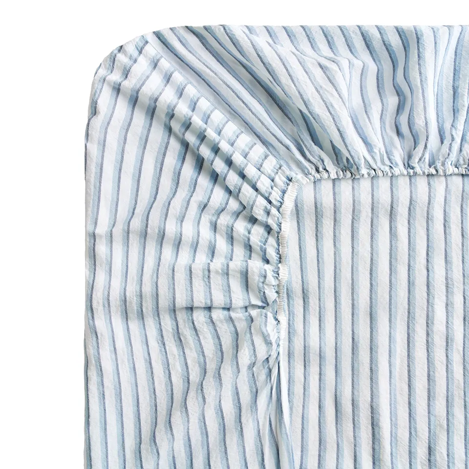 Linen Blend Fitted Sheet Stripes