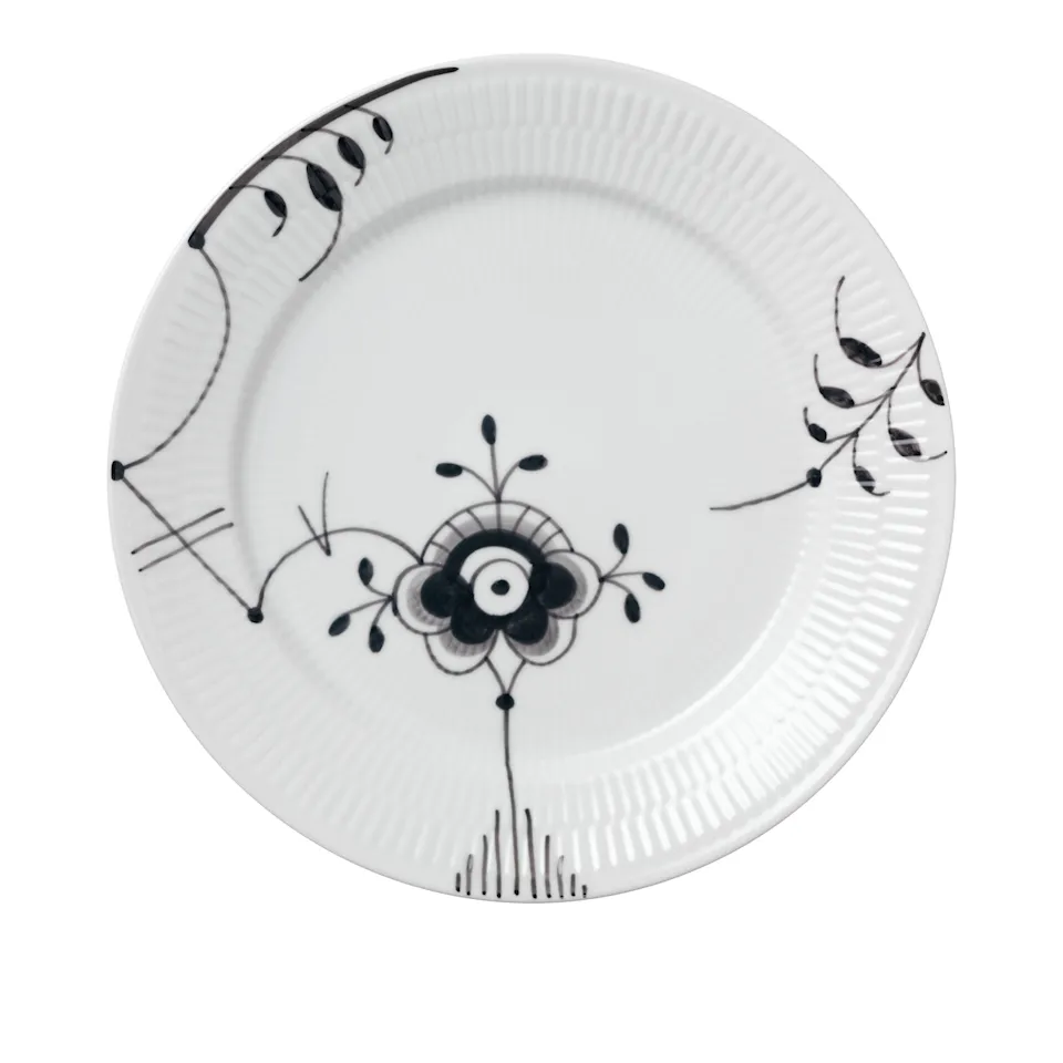 Black Fluted Mega Plate 27 cm Decoration No. 6