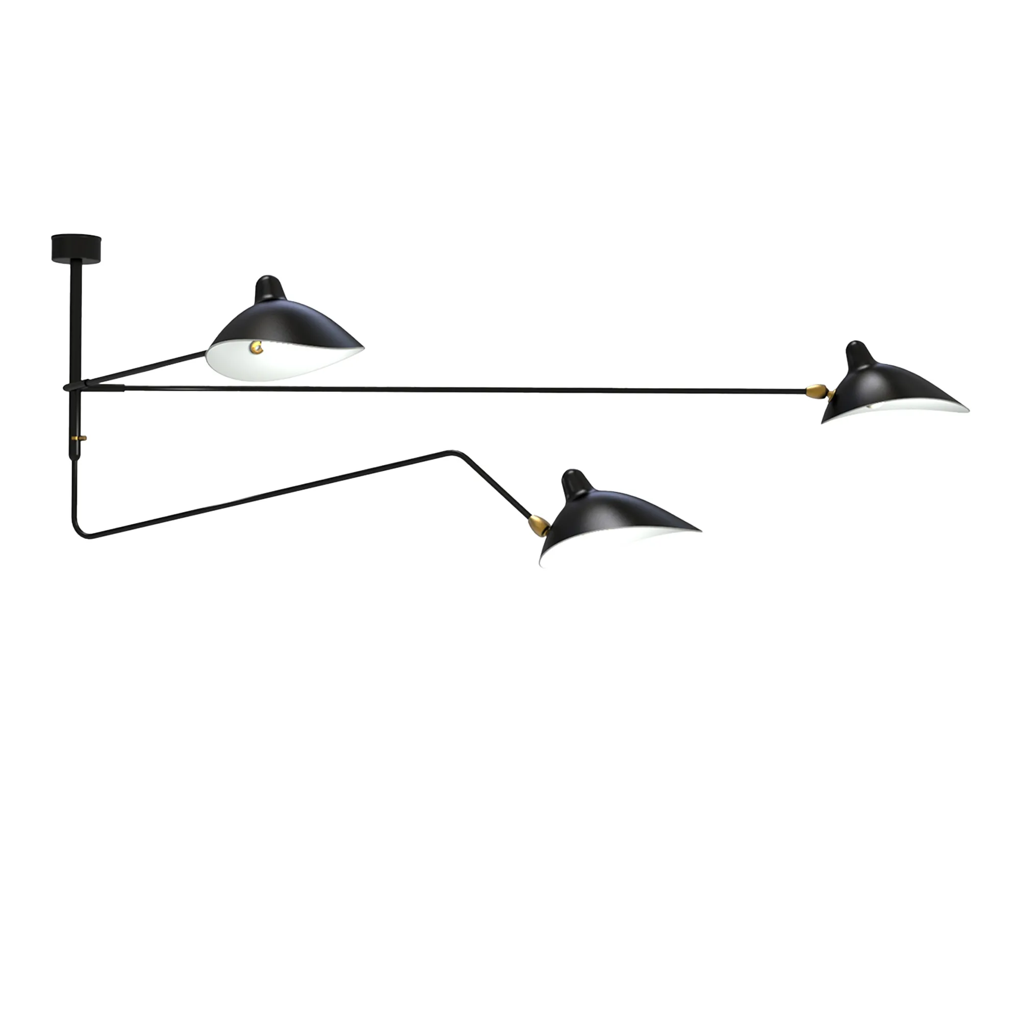 Three Arm, One Curved Rotating Arm loftlampe - 1