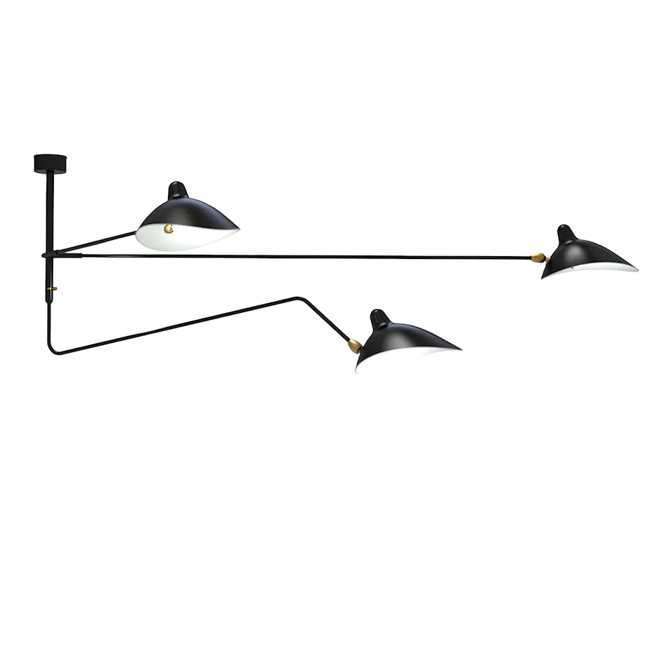 Three Arm, One Curved Rotating Arm loftlampe