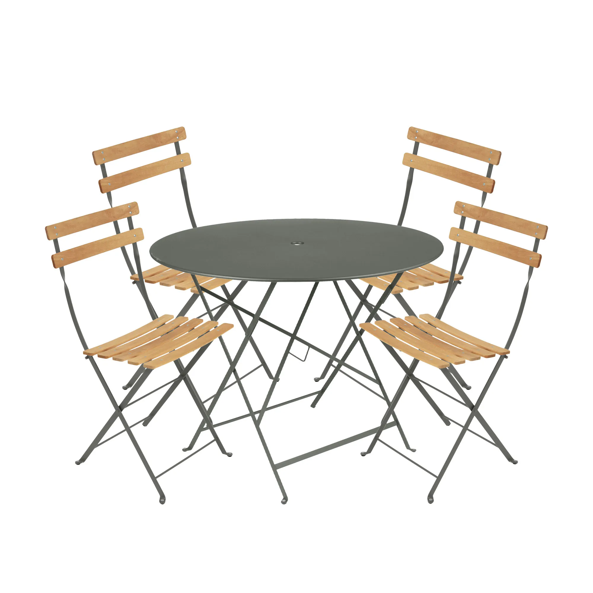 Bistro ruokaryhmä Ø96cm & 4 puu tuolit - 1