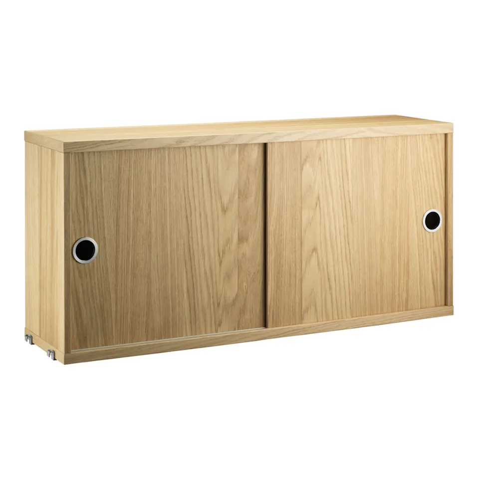 Cabinet with sliding doors 78x20cm oak