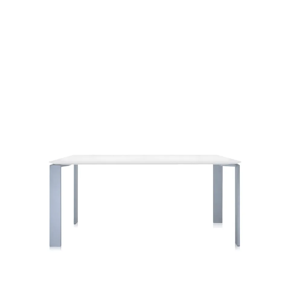 Four Table 4522 158x79, White/Aluminium, Scratch-Proof Laminate