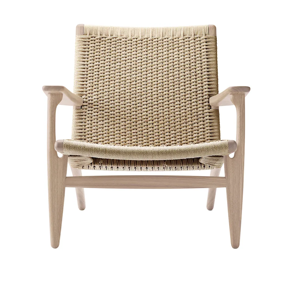 CH25 fauteuil eiken/naturel gevlochten papierkoord
