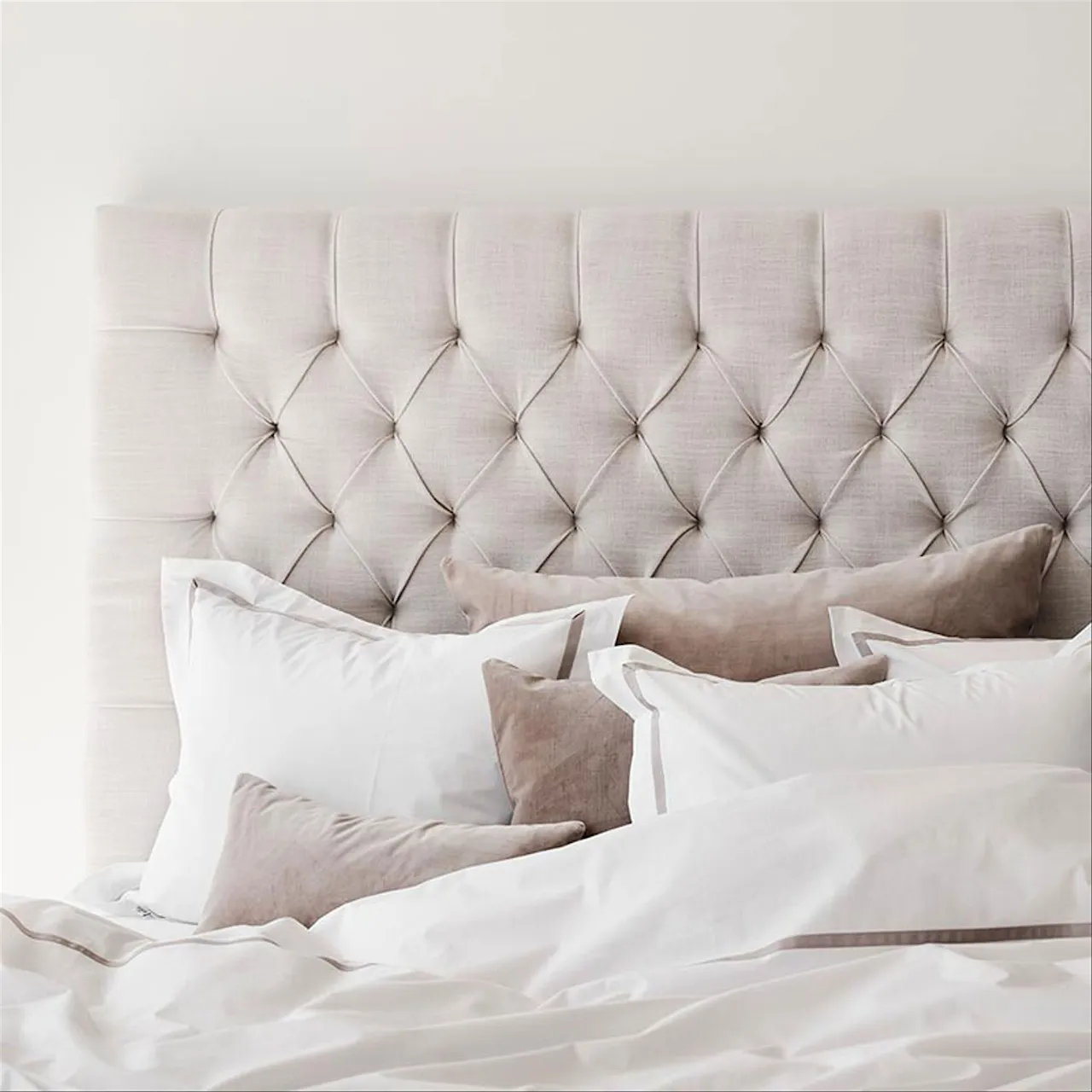 Paula Headboard Linen Ivory